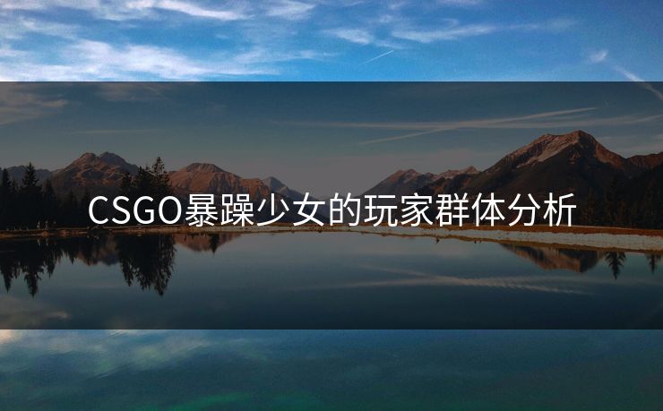 CSGO暴躁少女的玩家群体分析 CSGO暴躁少女的玩家群体分析